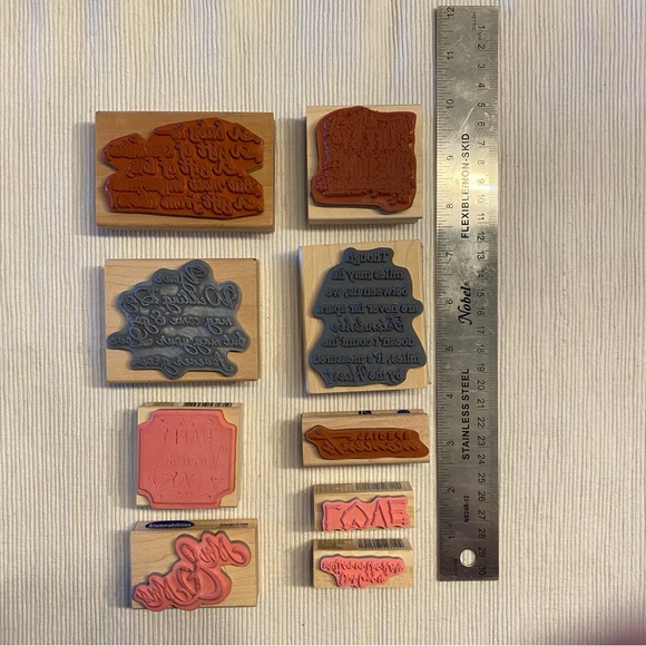 Lot of Sentiments and Sayings Wood Mounted Stamps - Picture 4 of 5